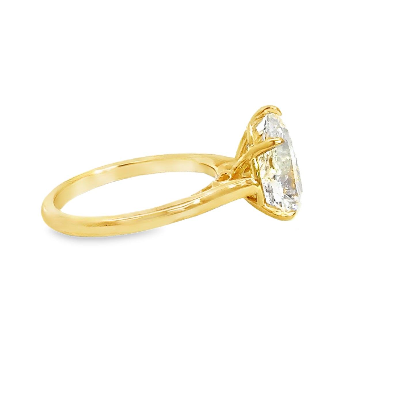 3.08ct Pear Cut Lab Diamond Solitaire Engagement Ring