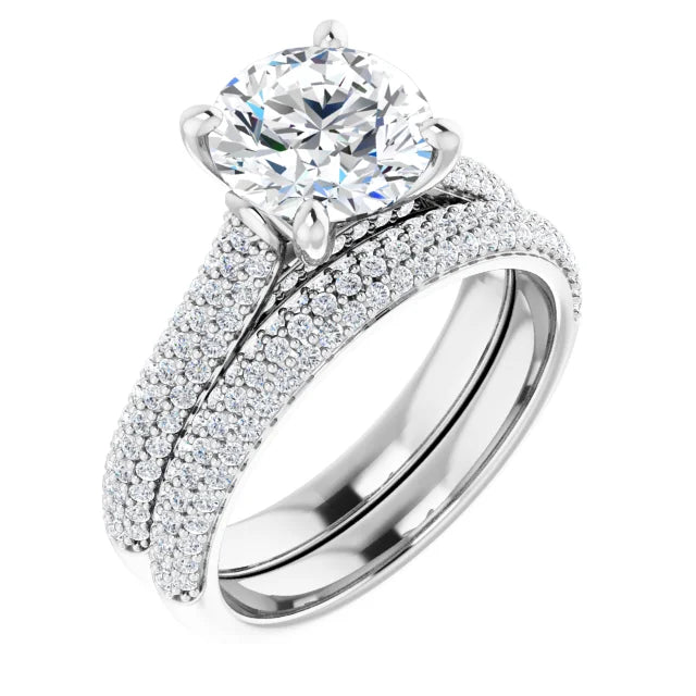 Emery Pave Set Engagement Ring Setting