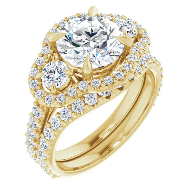 Chloe Trinity Halo Engagement Ring setting