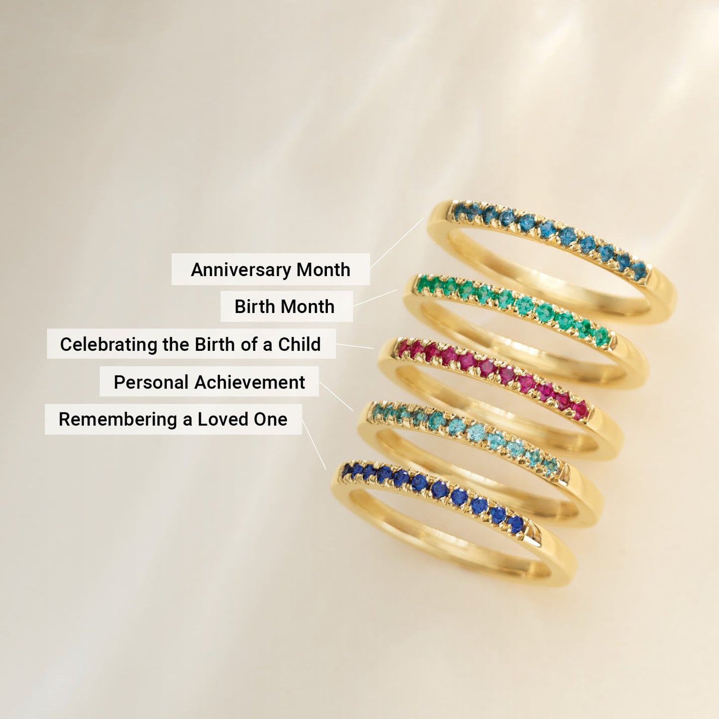 Birthstone Stackable Ring