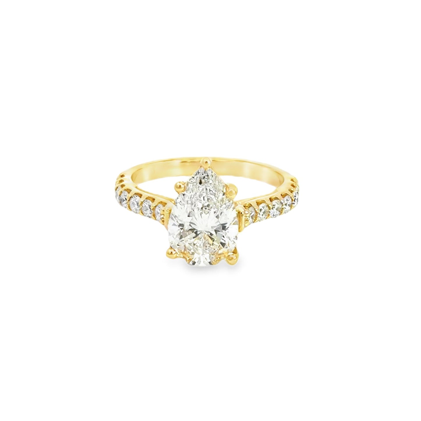 2.2ct Pear Lab Grown Diamond Engagement Ring