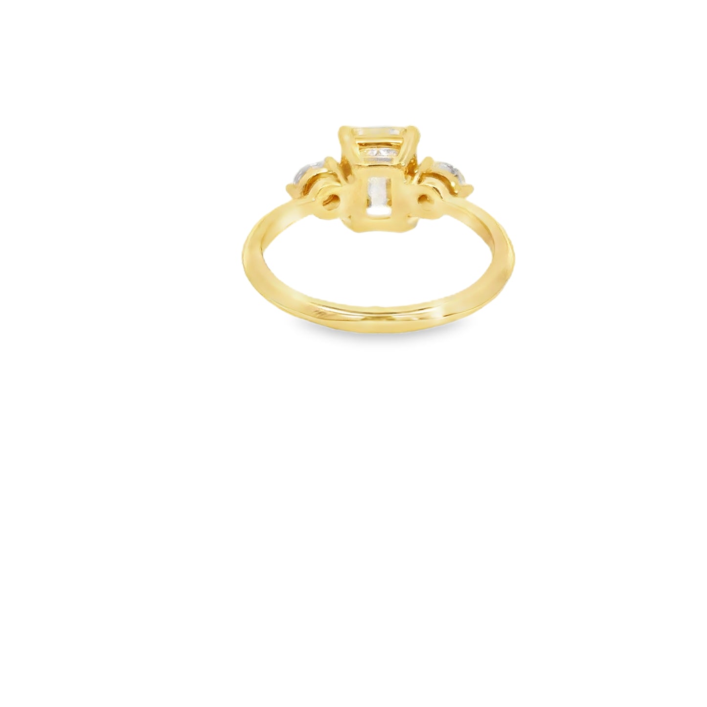 1.6ct Emerald Cut Lab Grown Diamond 3 Stone Engagement Ring