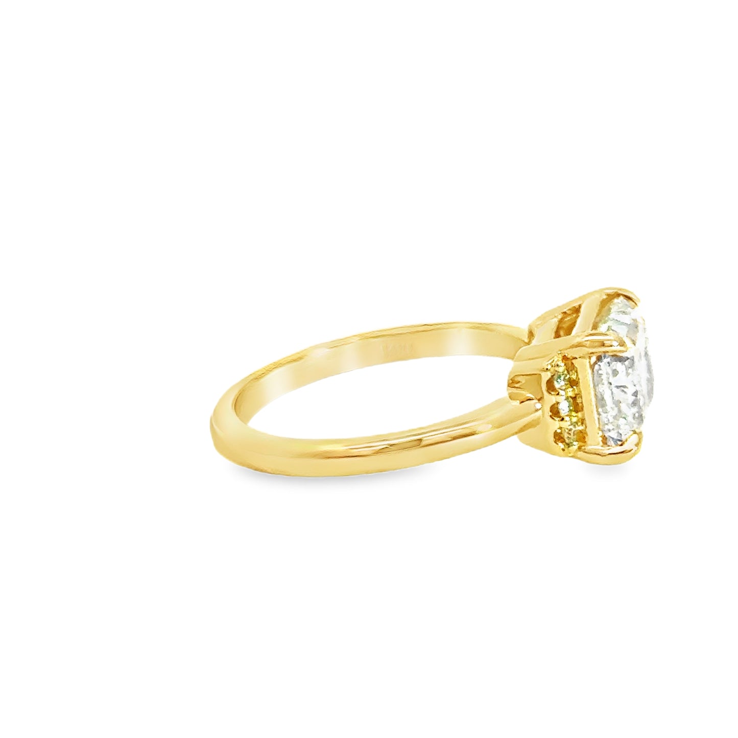 2.6ct East-West Set Radiant Lab Grown Diamond Engagement Ring