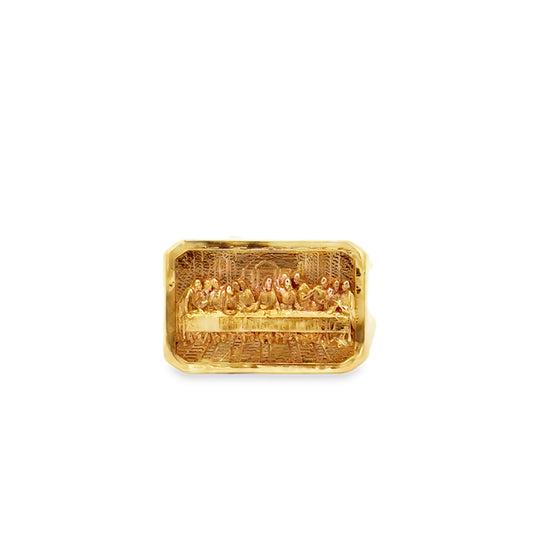 14K Yellow Gold Last Supper Signet Ring