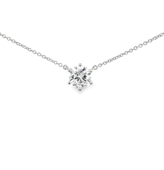 1ct Round Lab Grown Diamond Solitaire Necklace