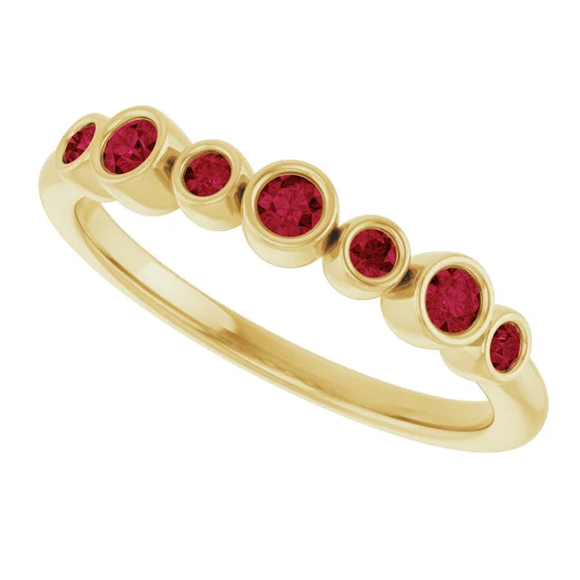 Birthstone Bezel Stackable Gold Ring