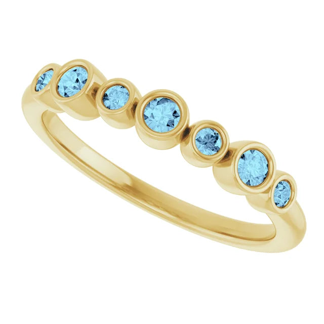 Birthstone Bezel Stackable Gold Ring