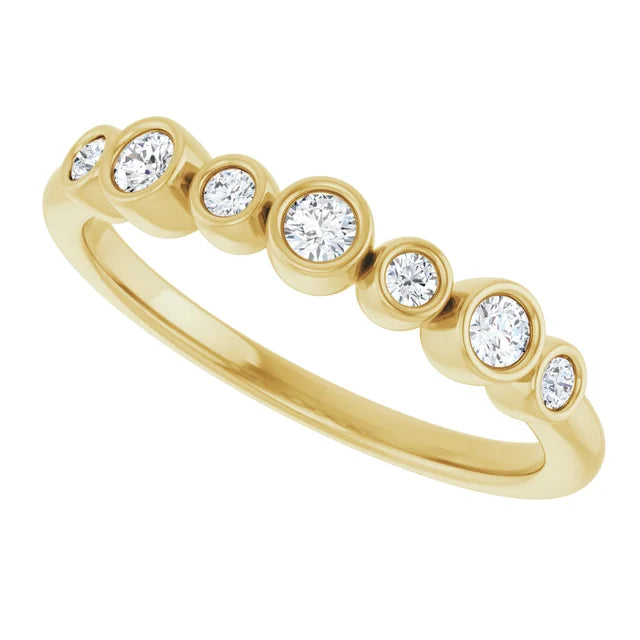 Birthstone Bezel Stackable Gold Ring