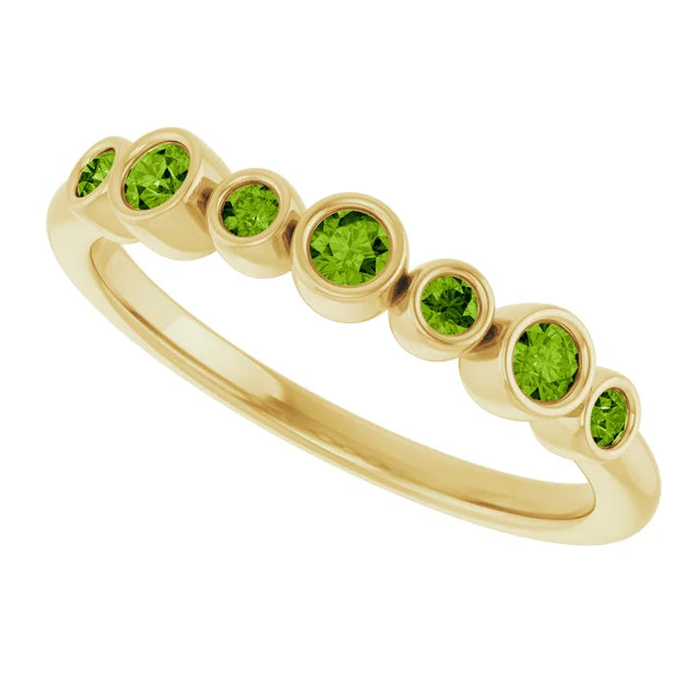 Birthstone Bezel Stackable Gold Ring