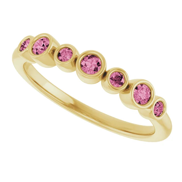 Birthstone Bezel Stackable Gold Ring