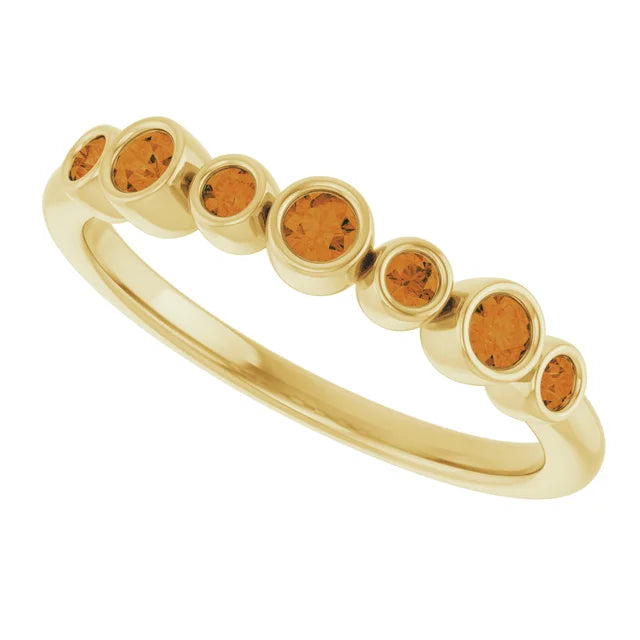 Birthstone Bezel Stackable Gold Ring