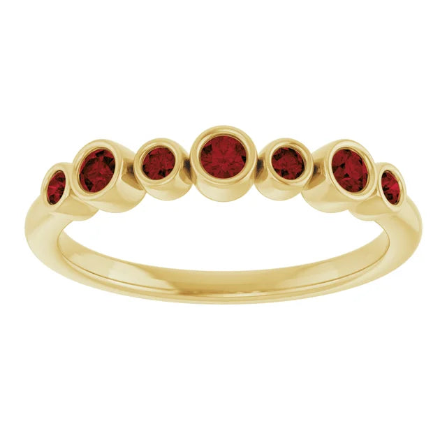 Birthstone Bezel Stackable Gold Ring