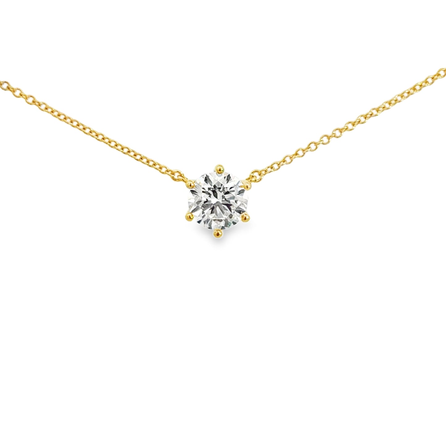 1ct Round Lab Grown Diamond Solitaire Necklace