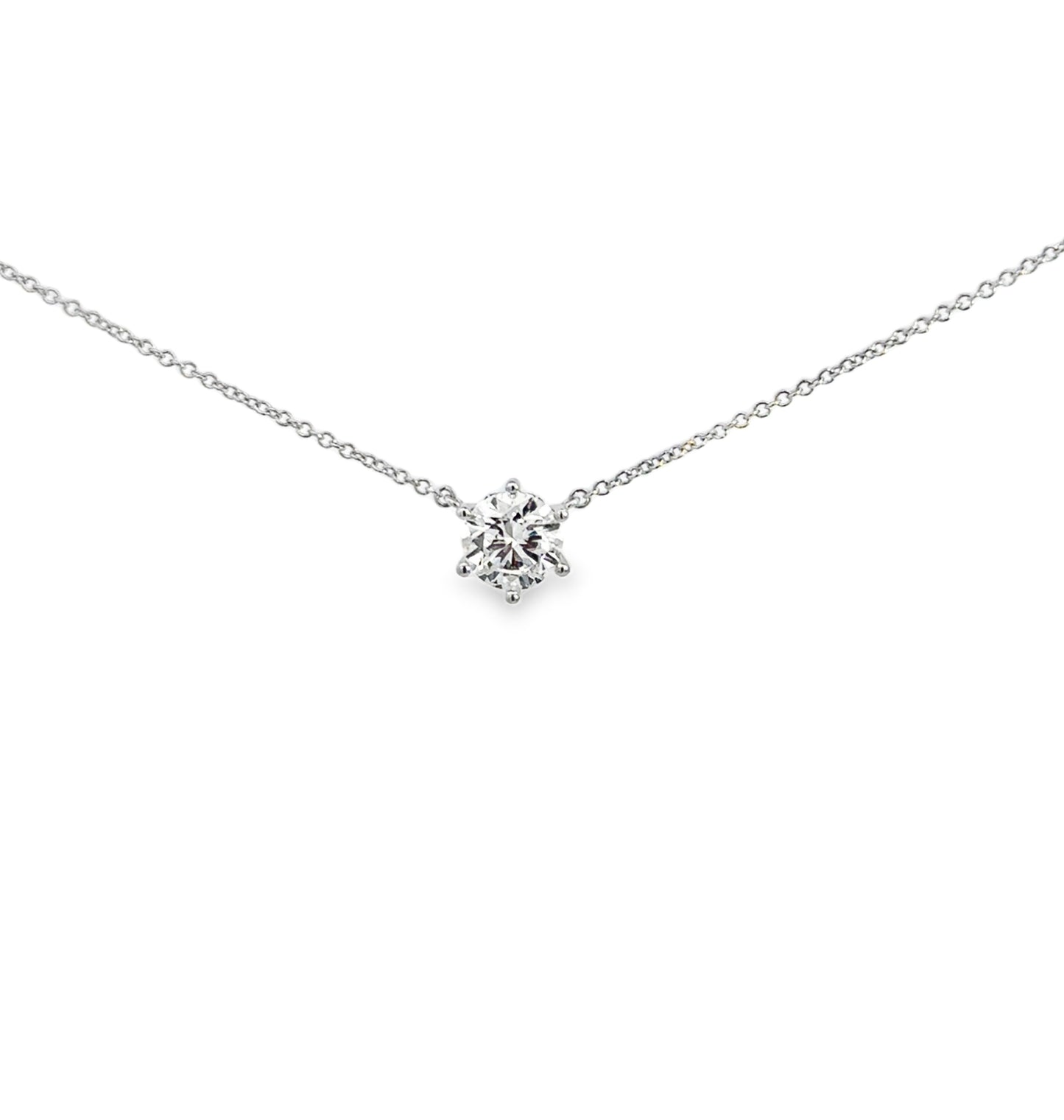 1ct Round Lab Grown Diamond Solitaire Necklace