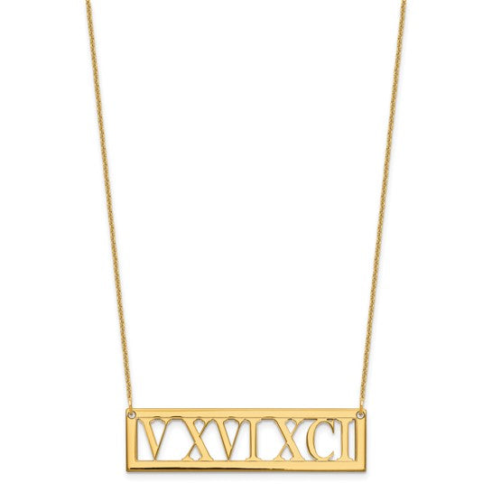 Roman Numeral Bar Necklace