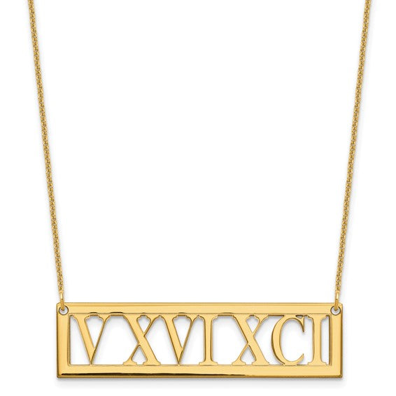 Roman Numeral Bar Necklace