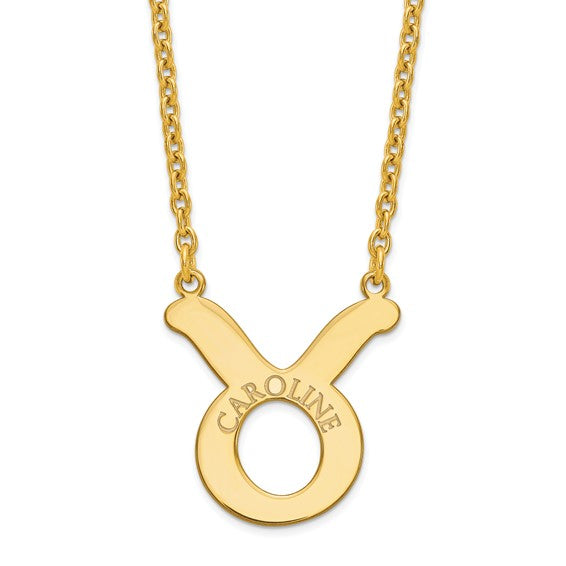 Zodiac Sign Name Necklace 14k