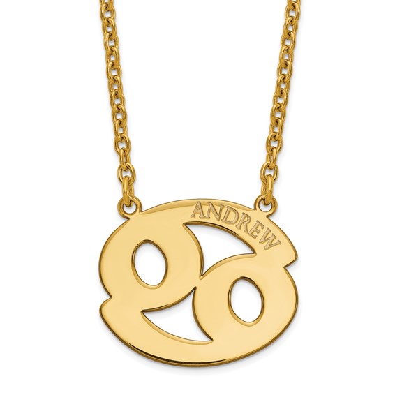 Zodiac Sign Name Necklace 14k