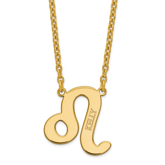 Zodiac Sign Name Necklace 14k