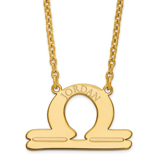 Zodiac Sign Name Necklace 14k