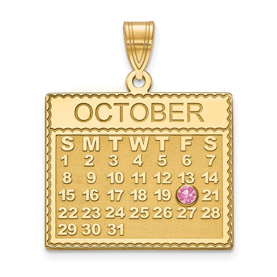 Calendar Birthstone Pendant